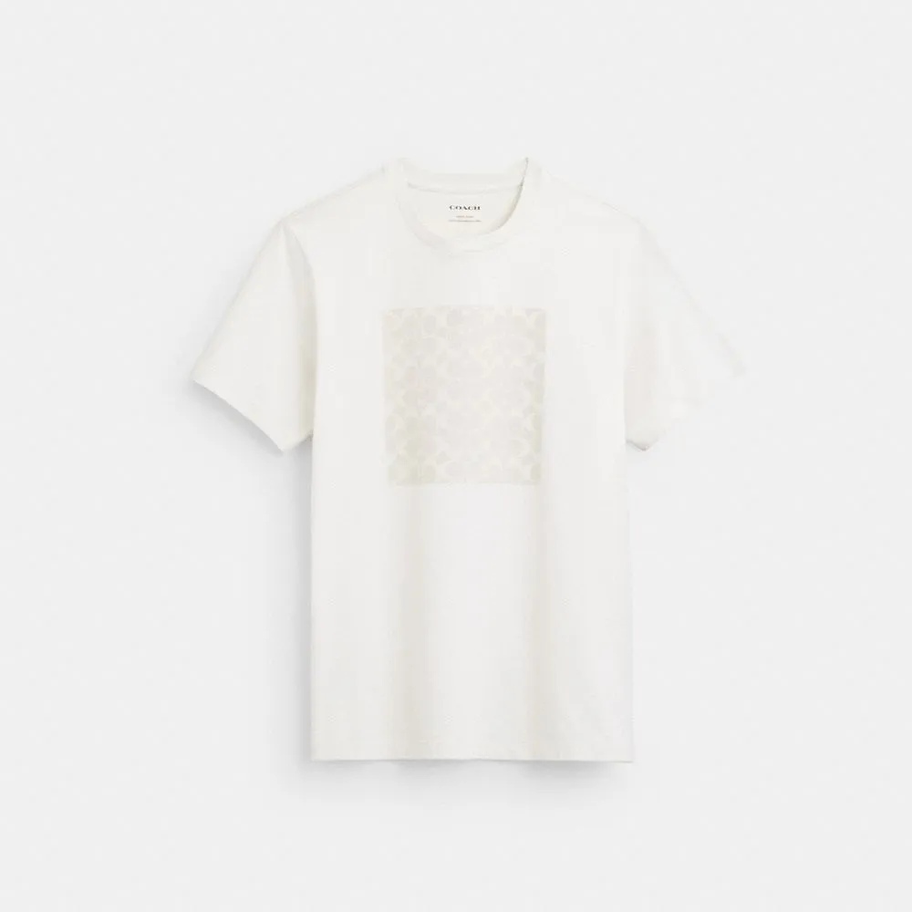 【COACH蔻馳官方直營】同系色經典LogoT恤-灰白色(CR485)