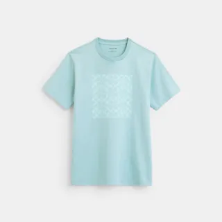 【COACH蔻馳官方直營】同系色經典LogoT恤-褪變藍色(CR485)