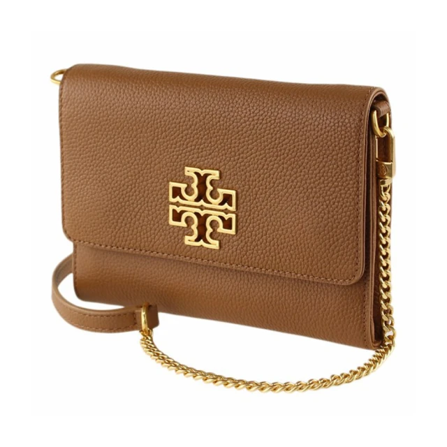 TORY BURCH 雙T-LOGO翻蓋皮革斜背包