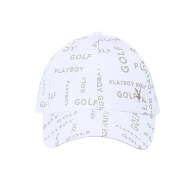 【PLAYBOY GOLF】女款滿版LOGO高爾夫球帽-白(高爾夫/配件/KQ24101-87)