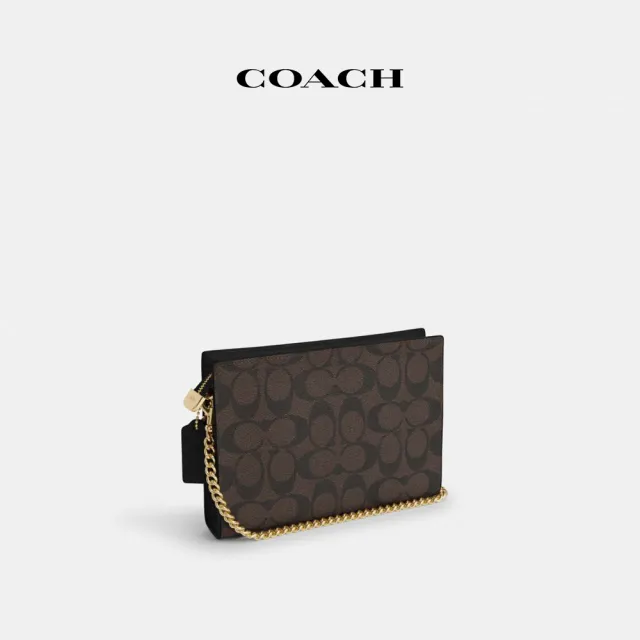 【COACH蔻馳官方直營】經典Logo纖巧型斜背手袋-IM/棕色/黑色(CR239)