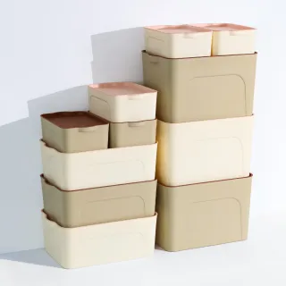 【ONE HOUSE】艾米可堆疊收納盒 收納箱-8件套(4小+2中+2大)
