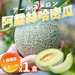 【果樹寶石】中部日本阿露斯哈密瓜1顆x1盒（2-2.5斤/盒）(產銷履歷 無毒無農藥殘留 農場常溫配送)