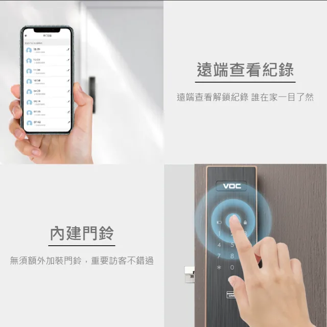 【VOC】SOLO GS-F 七合一推拉式電子鎖(人臉│指紋│卡片│密碼│鑰匙│遠端手機開門│門鈴/含安裝)