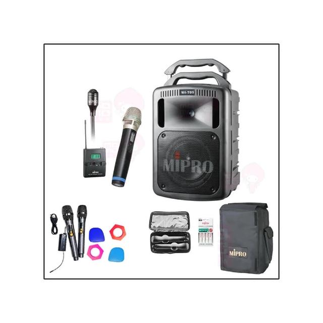 【MIPRO】MA-709 配1領夾+1頭戴式麥克風(豪華型手提式無線擴音機/嘉強公司貨)
