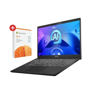 M365★【MSI】15.6吋 Ultra7-155U AI輕薄效能筆電(Modern 15 H AI/16G/1TB SSD/W11P/C1MG-023TW)