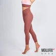 【Mollifix 瑪莉菲絲】前交叉高腰包覆7分褲、瑜珈服、Legging(暖陽橘)