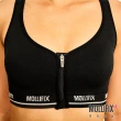 【Mollifix 瑪莉菲絲】A++3D無縫前開拉鍊運動BRA、瑜珈服、無鋼圈、開運內衣(黑)