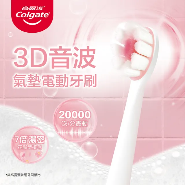 【Colgate 高露潔】3D音波CUSHION CLEAN電動牙刷(多角度拋光/溫和牙齦SPA)