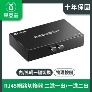 【biaze畢亞茲】RJ45網路切換器(二進一出/一進二出內外網自由切換 免插拔)