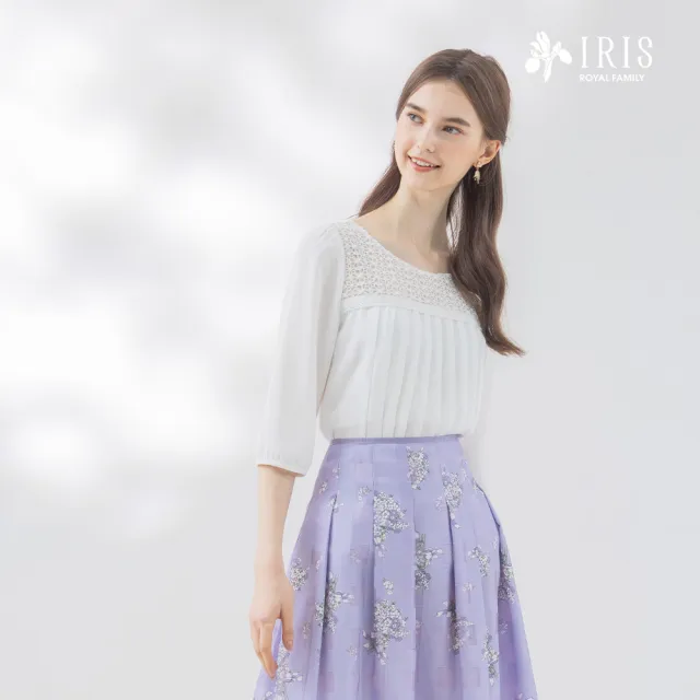 【IRIS 艾莉詩】手工壓褶七分袖上衣(42147)