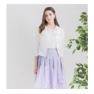 【IRIS 艾莉詩】優雅花束燒花半身裙-3色(42227)