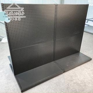 【撥撥的架子】93x85x133cm 衣櫃款 中島洞洞板架 洞洞板置物架 雙面層架 含掛衣架(雙面中島洞洞板架)