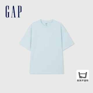【GAP】女裝 Logo圓領短袖T恤-淺藍色(476718)