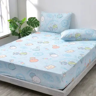 【La Belle】Sumikko gurashi 授權 超COOL超涼感床包枕套+可水洗枕組-加大180x186cm(角落酷冰樂)