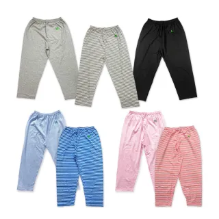 【Oluna 歐露娜】三五衣著 大人大童 素面 條紋 長褲 薄長褲(春夏長褲 居家長褲 休閒長褲 睡褲 純棉長褲)