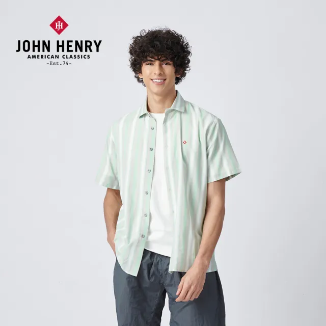 【JOHN HENRY】SPECTRUM短袖襯衫-綠色