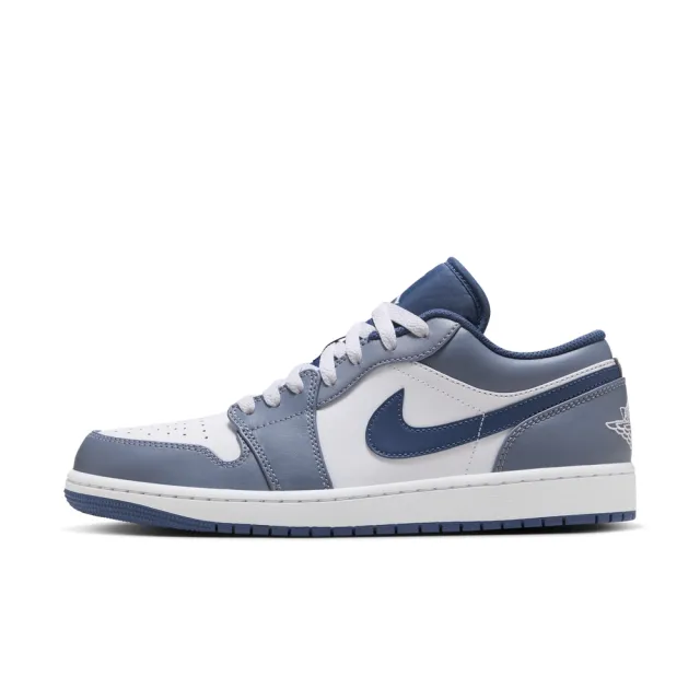 【NIKE 耐吉】AIR JORDAN 1 LOW 男 休閒運動鞋 灰藍白(553558414)