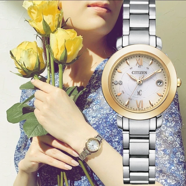 CITIZEN 星辰 XC系列 African Roses聯名 限量 鈦金屬 光動能電波女錶27mm(ES9447-51A)