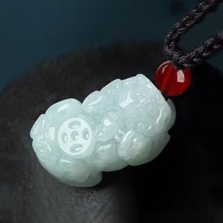 【Paiya 派亞】緬甸A貨翡翠小號金錢貔貅玉石吊墜掛件皮丘男女玉佩玉器(過節送禮/交換禮物)