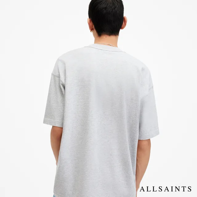 【ALLSAINTS】ISAC 舒適厚實寬鬆落肩純棉短袖T恤-灰 MD105V(寬鬆版型)