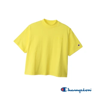 【Champion】官方直營-立體膠花LOGO短袖TEE-女(淺黃色)