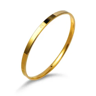 【GJS 金敬順】買一送一黃金手環經典光面螺絲(金重:2.31錢/+-0.03錢)
