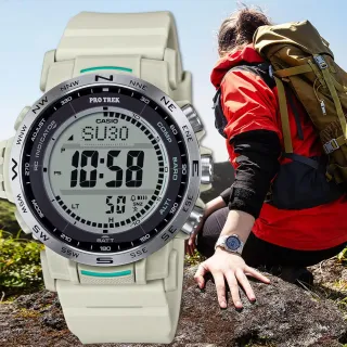 【CASIO 卡西歐】PROTREK 戶外多功能太陽能電波手錶 登山錶 氣壓高度溫度(PRW-35-7)