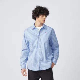 【JOHN HENRY】HARMONY條紋長袖襯衫-藍色