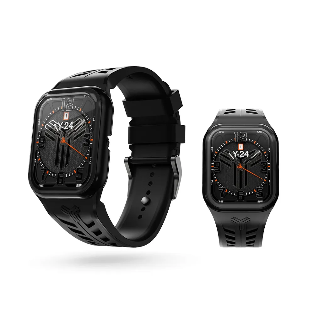 【Y24】Quartz Watch 45mm 石英錶芯手錶 QW-45 黑錶框/黑錶帶 無錶殼(適用Apple Watch 45mm)