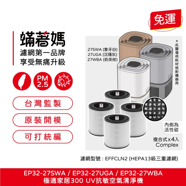 蟎著媽 HEPA濾網1套3入組(適用 Honeywell H