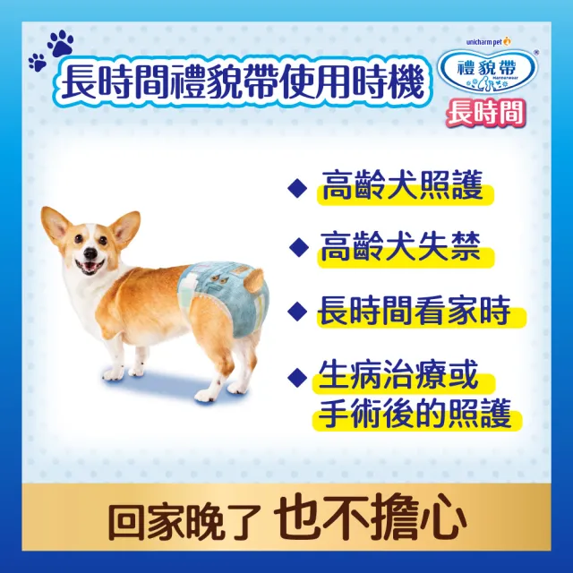 【Unicharm Pet 禮貌帶】長時間犬用禮貌帶/生理褲2入組(狗尿布/公母狗共用/L)限時特殺