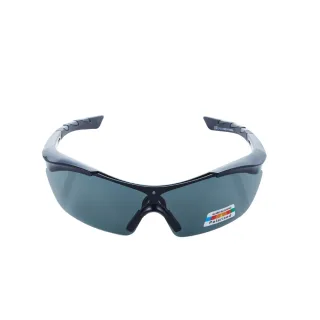 【Z-POLS】TR90質感亮黑框頂級材質 搭載抗UV400頂級Polarized偏光黑運動太陽眼鏡(輕巧彈性配戴舒適)