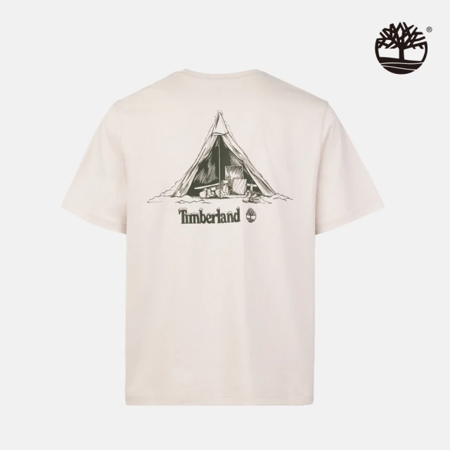 Timberland 中性淺灰色背後圖案短袖T恤(A2P4M