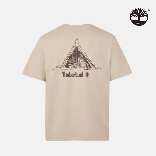 【Timberland】中性淺灰色背後圖案短袖T恤(A2P95071)