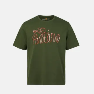 【Timberland】中性綠色圖案短袖T恤(A2P6XEIN)