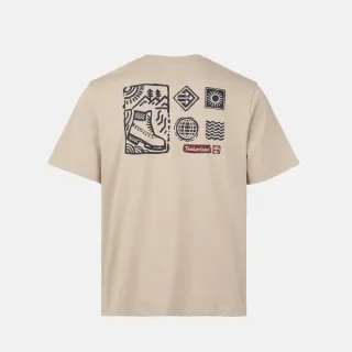 【Timberland】中性淺灰色背後圖案短袖T恤(A2P4M071)
