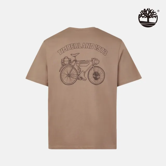 【Timberland】中性褐灰色背後圖案短袖T恤(A2P28929)