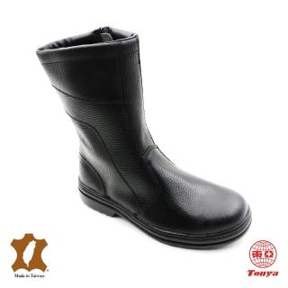 Toping 專業安全鞋｜超彈力皮革鋼頭長筒安全鞋/P628黑/尺寸7-11/高抓地力專利大底/耐磨