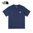 【The North Face】北面男女款藍色胸前LOGO口袋短袖T恤｜88G48K2