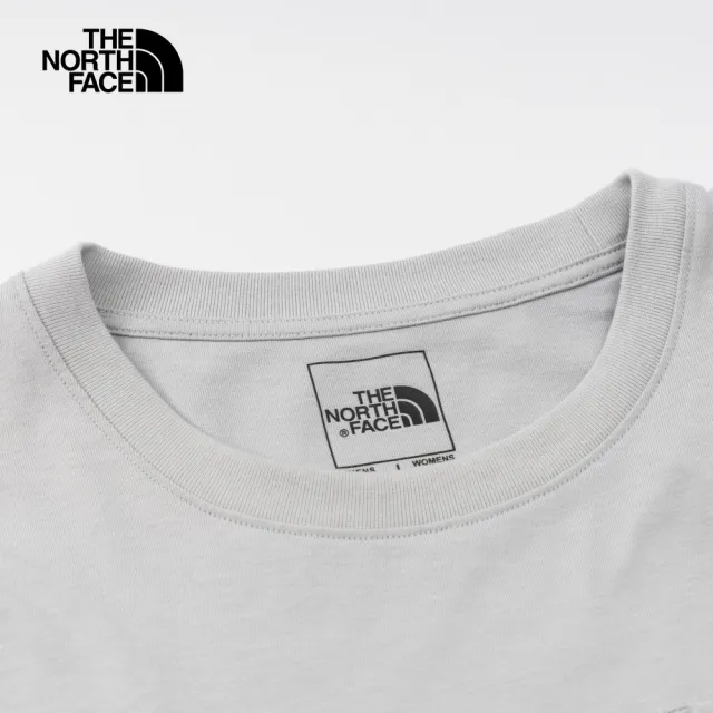 【The North Face】北面男女款灰色胸前LOGO口袋短袖T恤｜88G4A0M