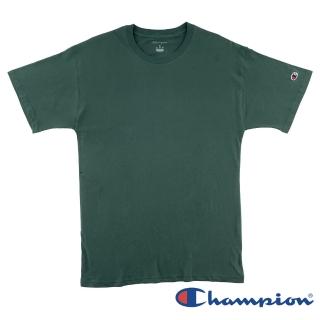 【Champion】官方直營-純棉素色短袖TEE-男(深綠色)
