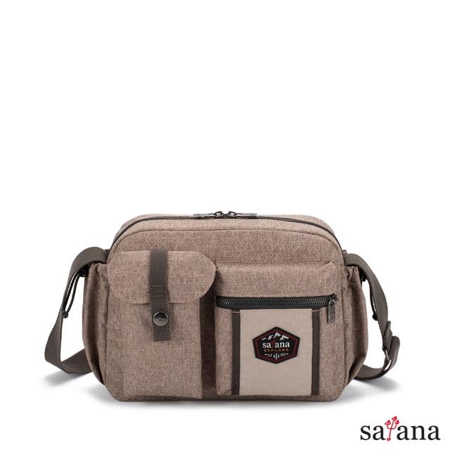 【satana】Explore 探索軍風斜背包/輕量(奶茶色拼接★新品上市)