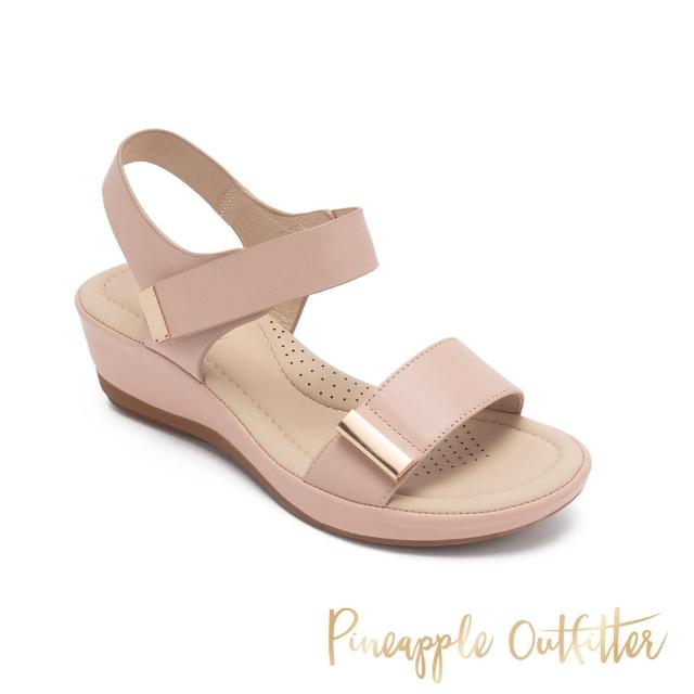 【Pineapple Outfitter】ICKETT 真皮寬帶舒適休閒涼鞋(藕粉色)