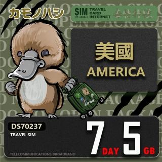 【鴨嘴獸 旅遊網絡卡】Travel Sim 美國 7天5GB 上網絡卡(美國 上網絡卡 出國網絡卡 旅遊網絡卡)