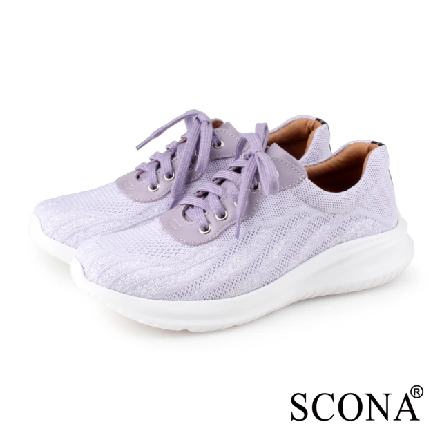 SCONA 蘇格南 輕量舒適綁帶休閒鞋(淺紫色 7407-2)