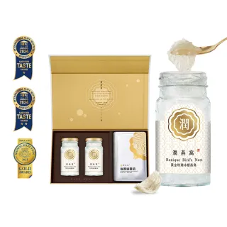 【潤燕窩】黃金特潤冰糖燕窩2入+極潤滴雞精6入 雙饗禮盒(燕窩、滴雞精、養生、春節送禮、過年禮盒)