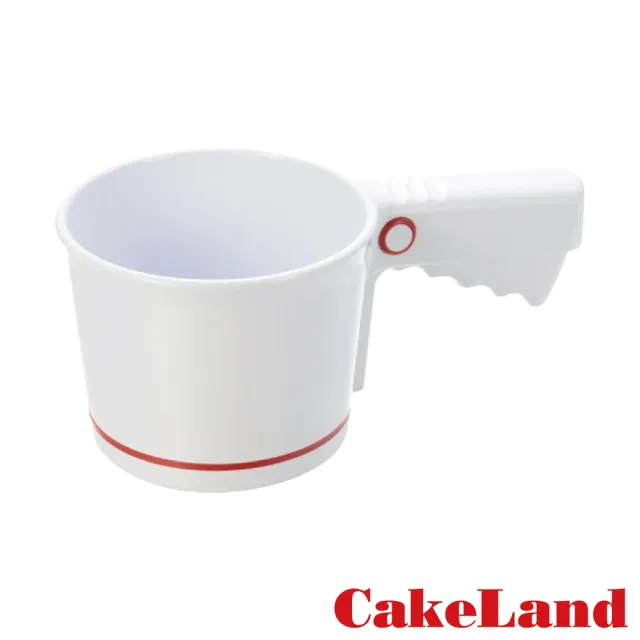 【CAKELAND】日本ABS手搖麵粉篩11cm-白色-單層網-日本製(NO-1687)