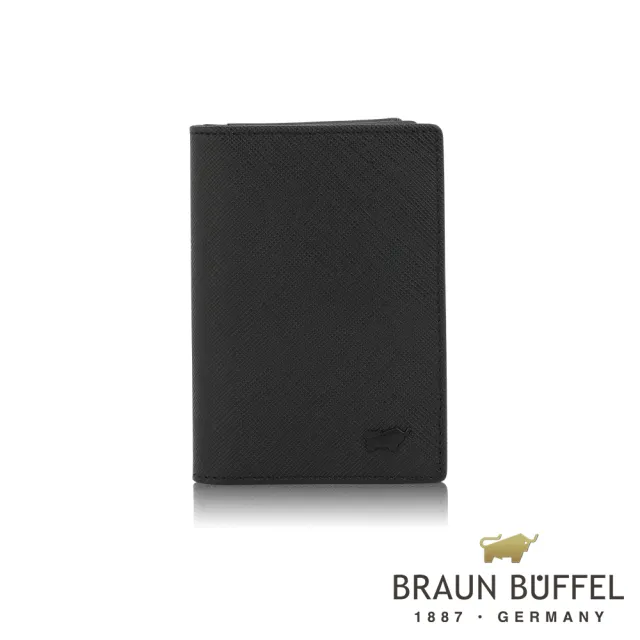 【BRAUN BUFFEL 德國小金牛】台灣總代理 洛菲諾P-II 厚型名片夾-黑色(BF347-402-BK)