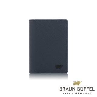 【BRAUN BUFFEL 德國小金牛】洛菲諾P-II 厚型名片夾-藍色(BF347-402-NY) 送禮推薦
